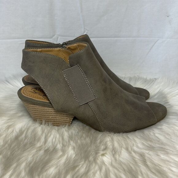 Natural Soul Dash Mushroom Vegan Leather Peep Toe Slingback Sz 9 - Picture 5 of 7